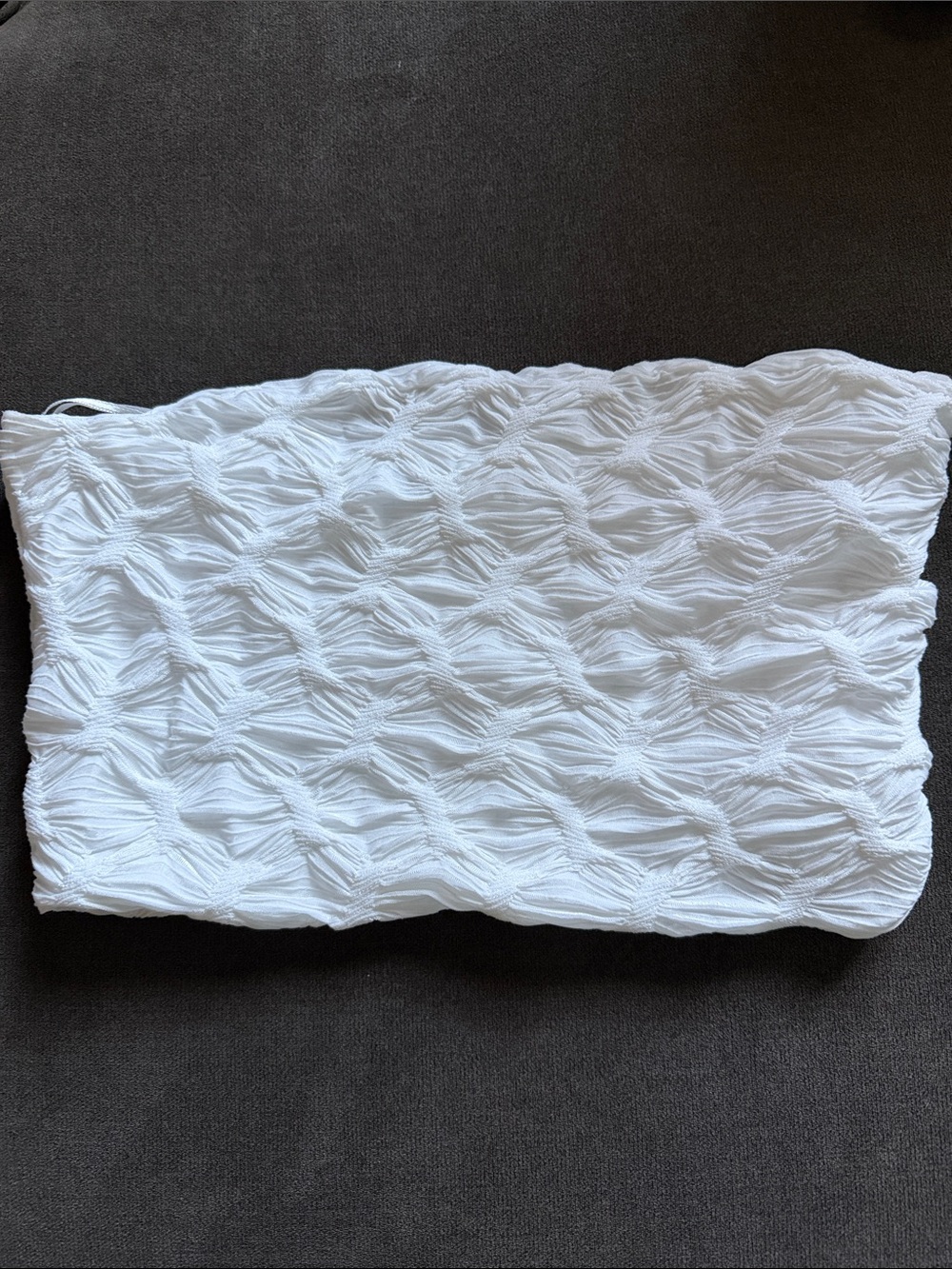 Zara White Textured Tube Top